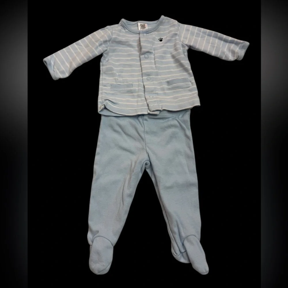 Carter's Light Blue Striped Baby Set